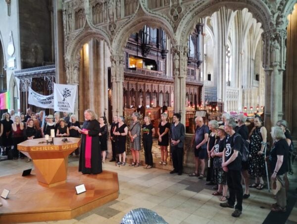 Climate Change Cult Protests at Oil Fountain Inside Bristol Cathedral in England (VIDEO)