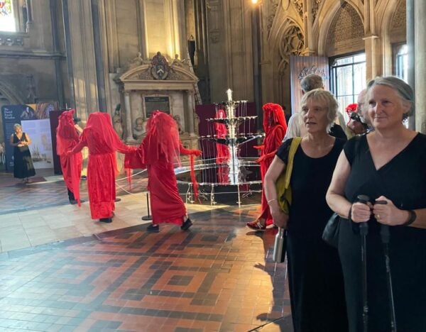 Climate Change Cult Protests at Oil Fountain Inside Bristol Cathedral in England (VIDEO)