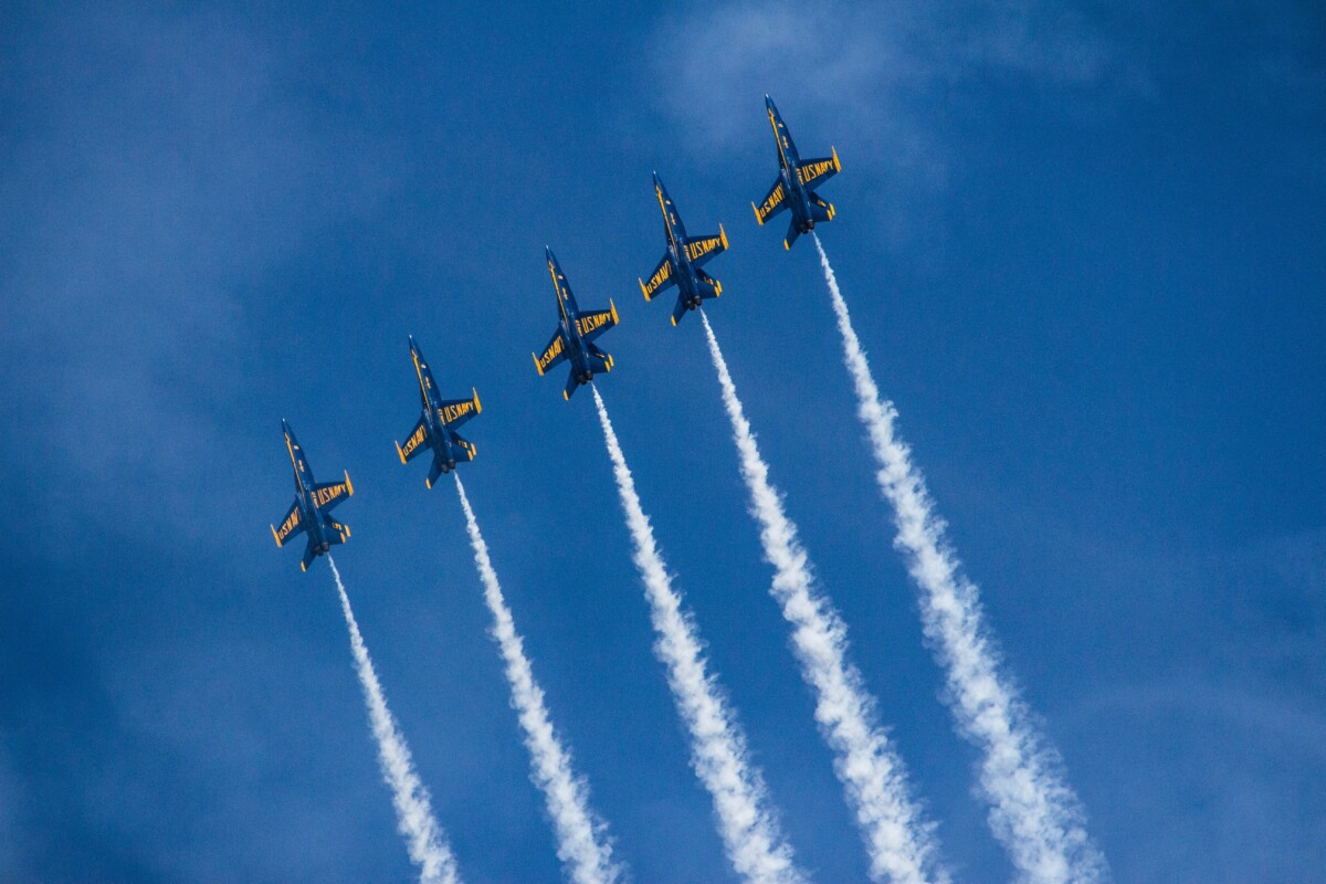 Blue angels flying overhead