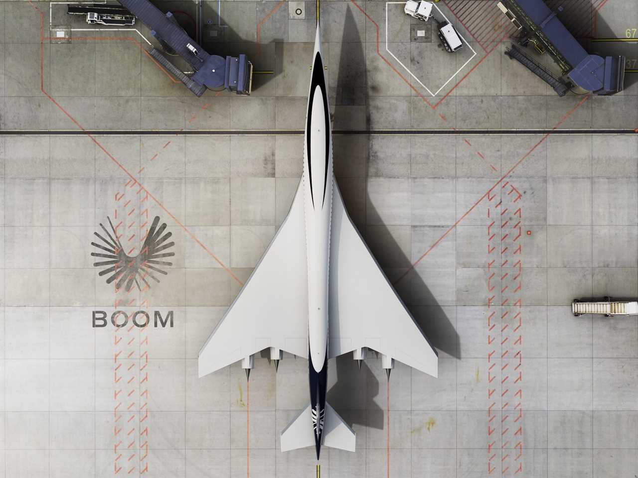 An overhead view of Boom Supersonic's Overture.