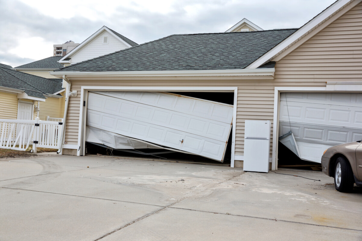 broken garage door