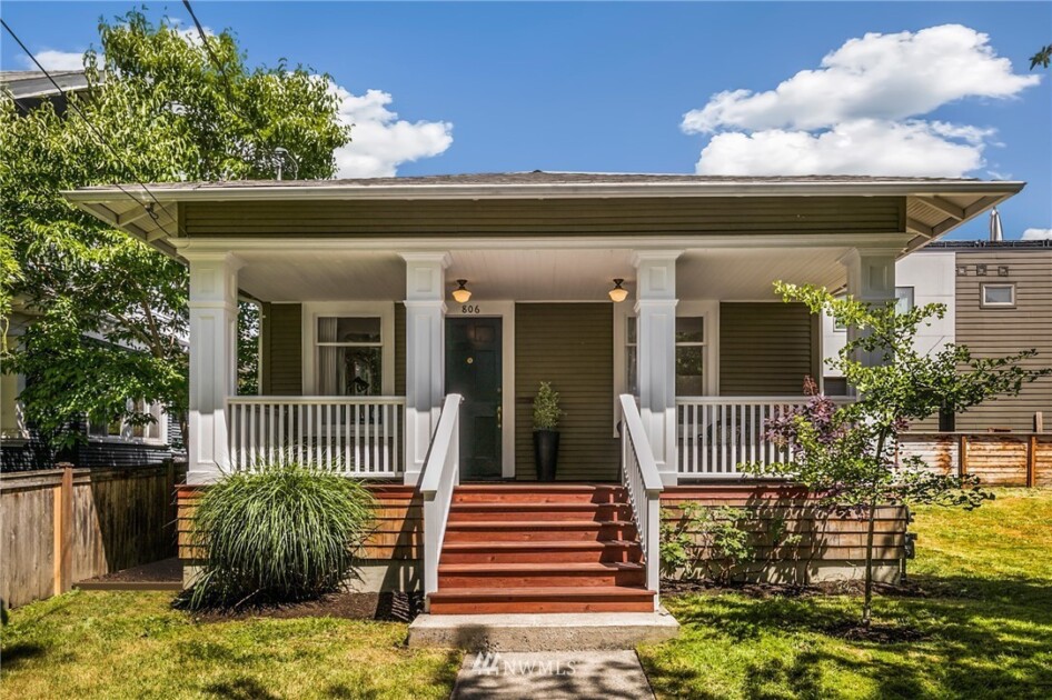 Green bungalow home