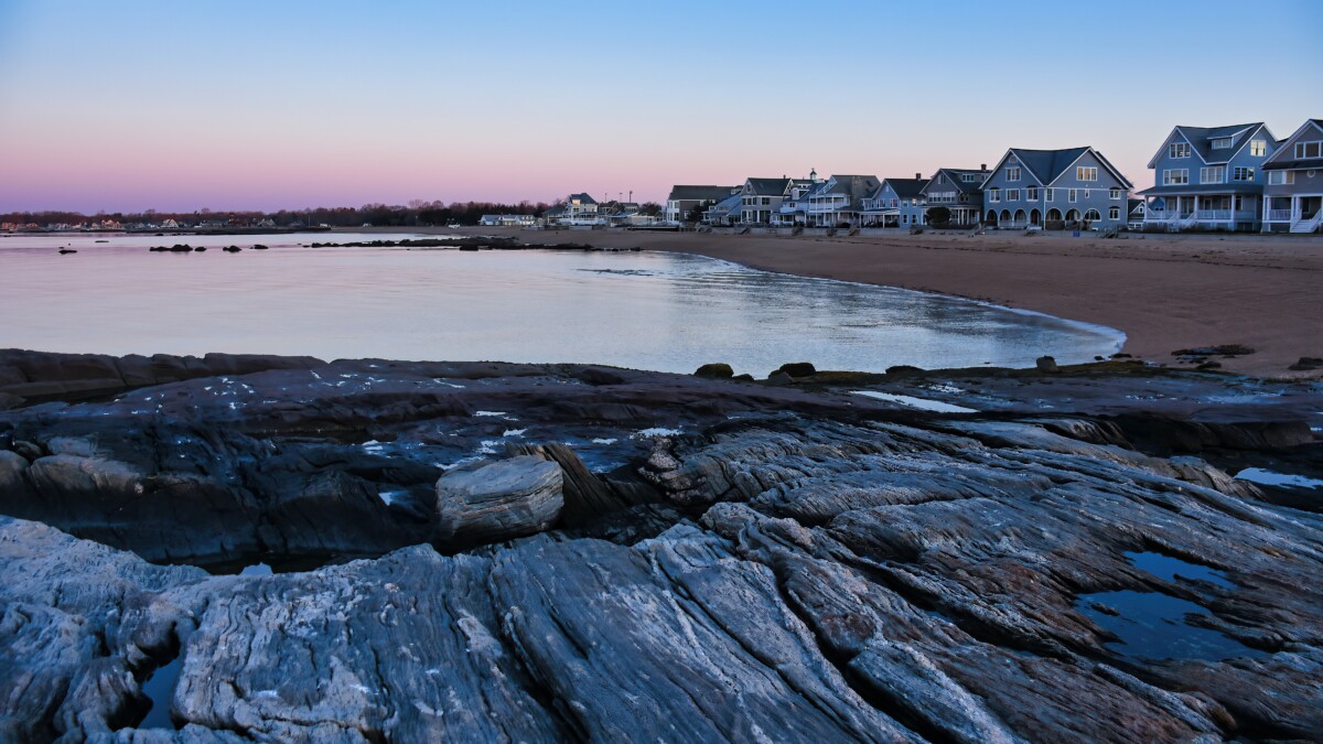 madison connecticut beach at sunset