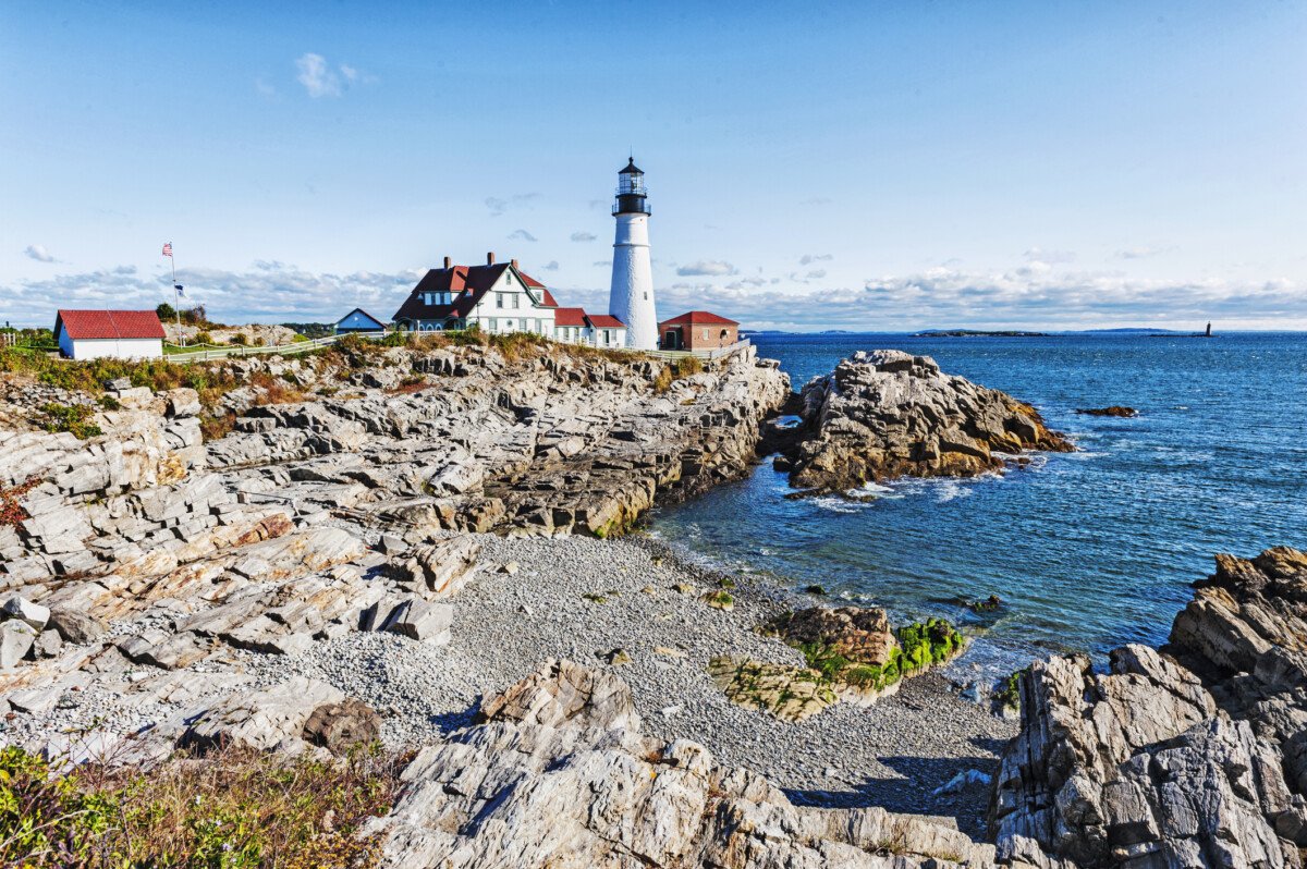 cape elizabeth lighthouse and rocky beach_Getty