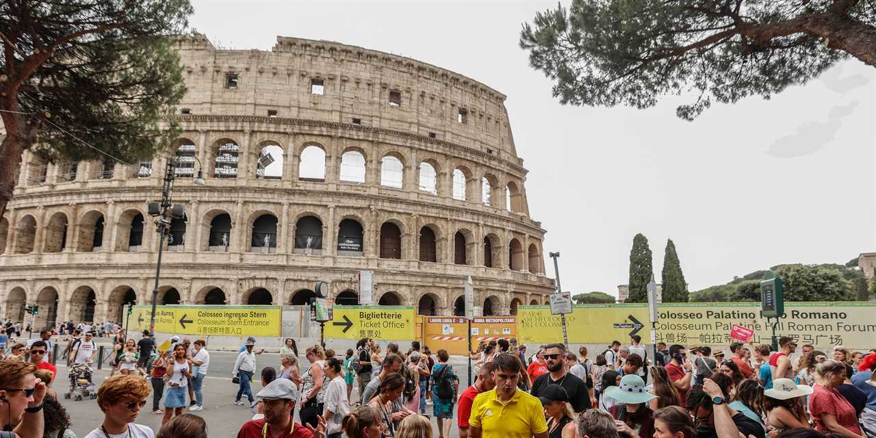 Tourists at the Colosseum in June 2022