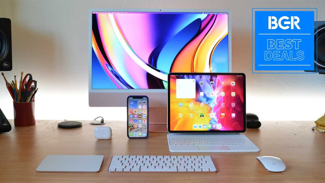 An iMac, iPad, iPhone, AirPods, and AirPods Pro in our Best Deals coverage