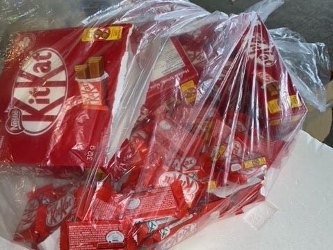 A bag of Kit Kat bars