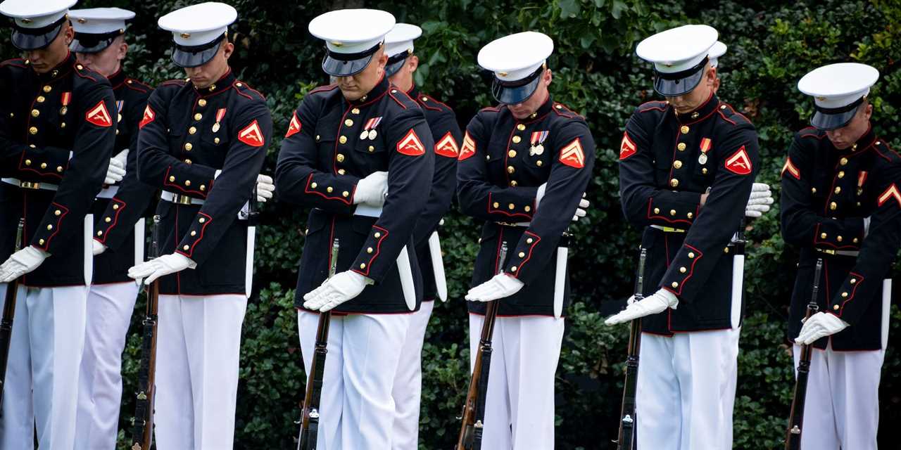 Barracks Marines bayonet change of command ceremony