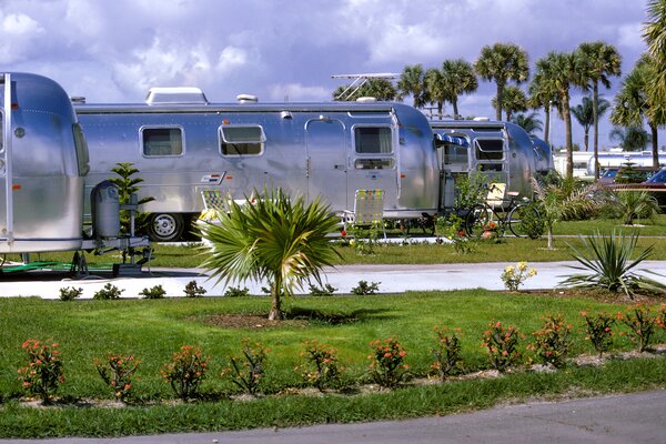 A 1970s trailer park with Airstreams used as homes.