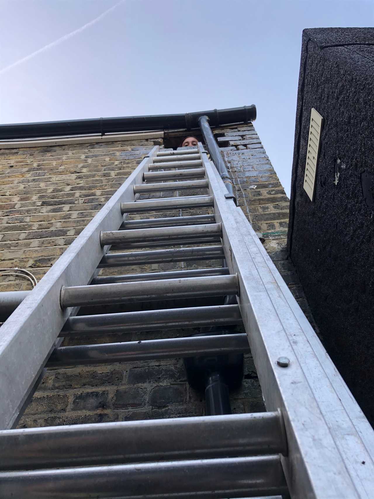 Hole in the wall of a Victorian house being renovated.