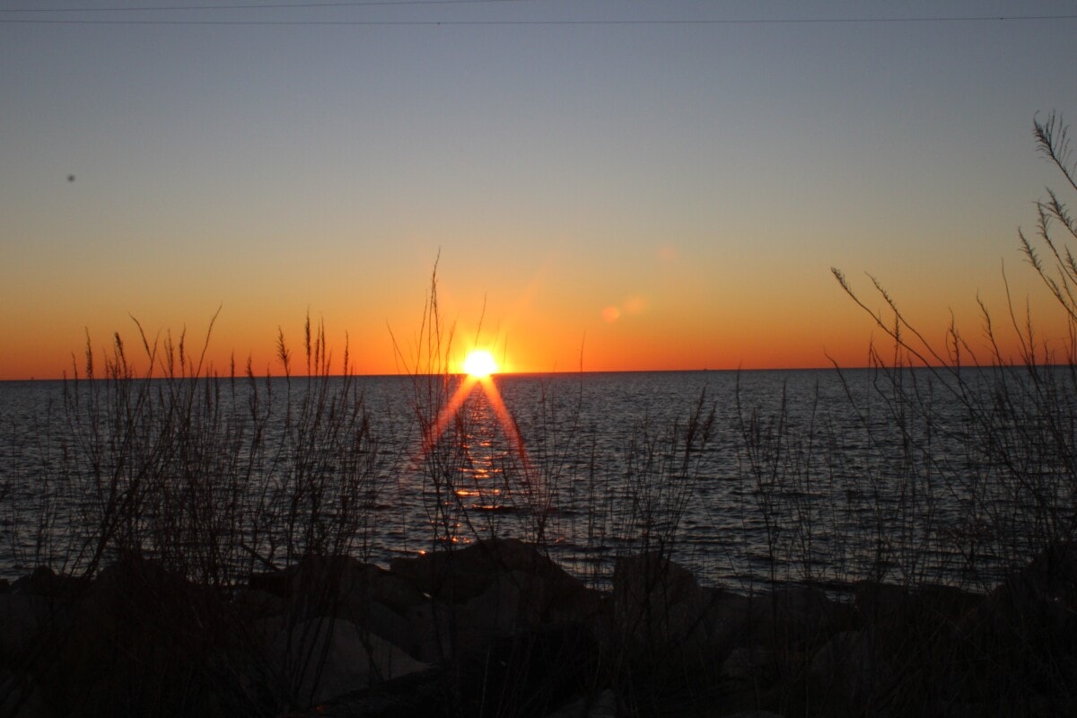 dauphin island alabama shores at sunset