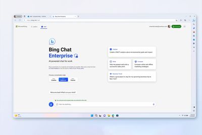 A screenshot of Bing Chat Enterprise inside a browser.