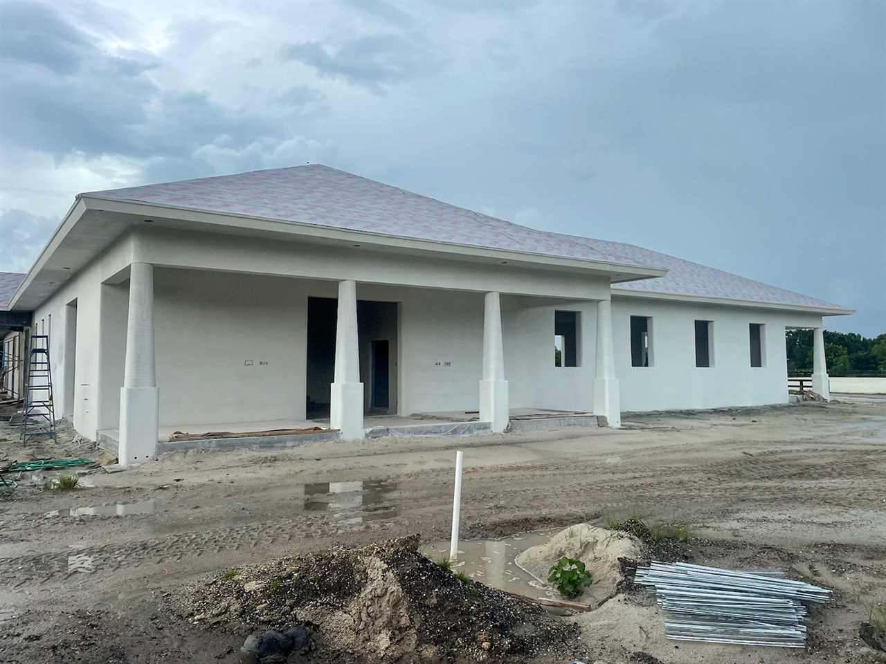 Exterior of Printed Farms' 3D-printed horse barn