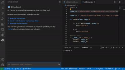 A gif showing how GitHub’s Copilot Chat feature can provide coding guidance to developers.