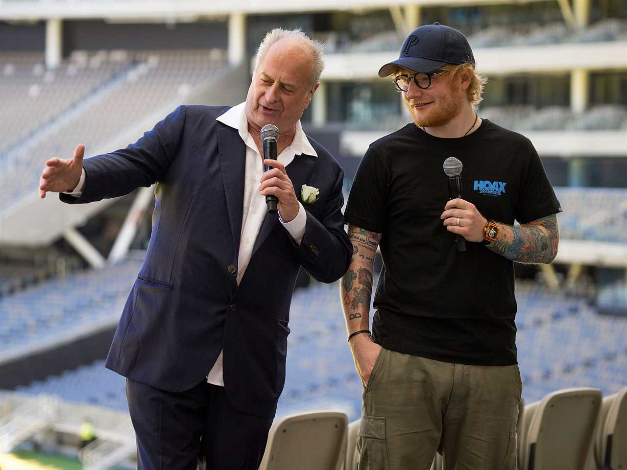 Ed Sheeran with Michael Gudinski at the start of his Australia/New Zealand tour in March 2018 in Perth.