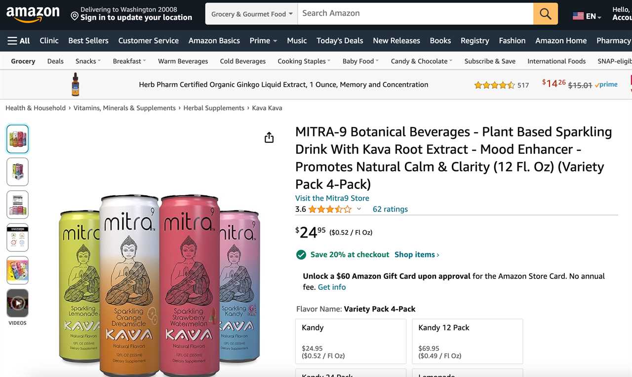 A screenshot shows a variety pack of Mitra-9 beverages for sale on Amazon