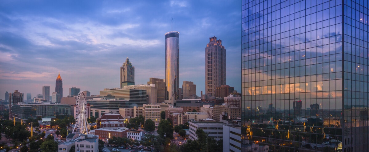 Atlanta Skyline with Ferris Wheel