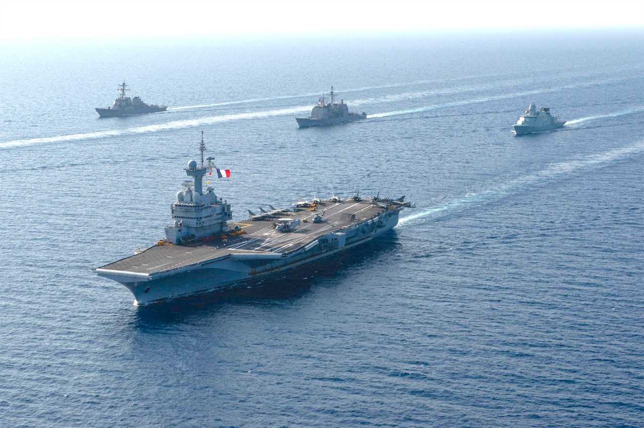 French aircraft carrier Charles de Gaulle in Red Sea