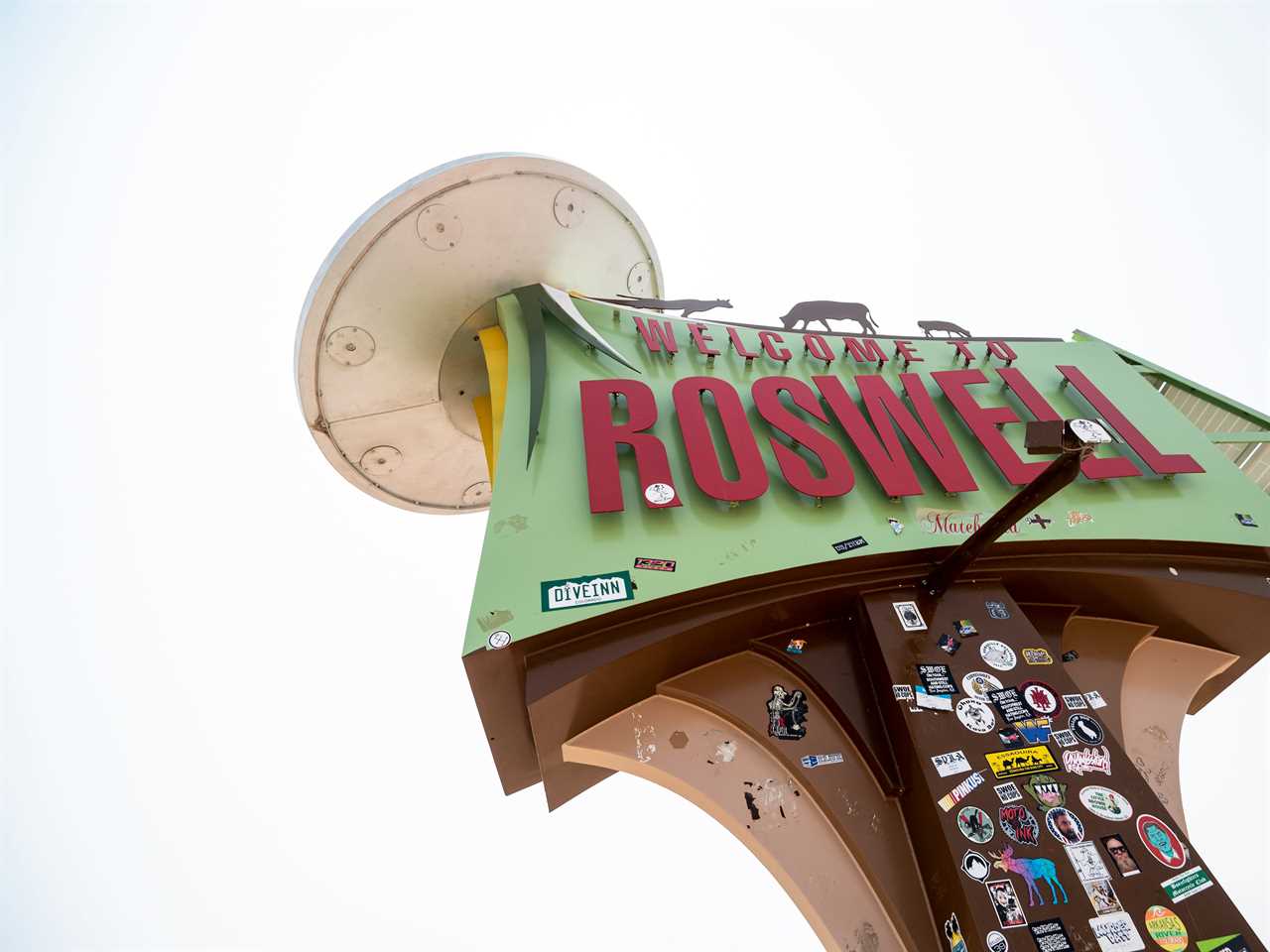 A welcome sign for Roswell, New Mexico.