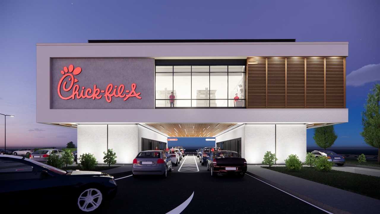 Chick-fil-A four-lane restaurant