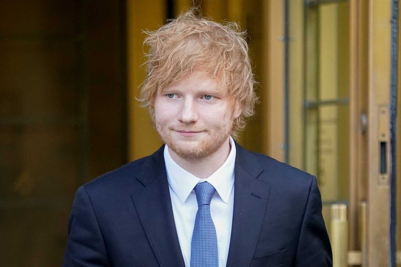 Pop star Ed Sheeran outside his "Let's Get It On" plagiarism trial in federal court in Manhattan.