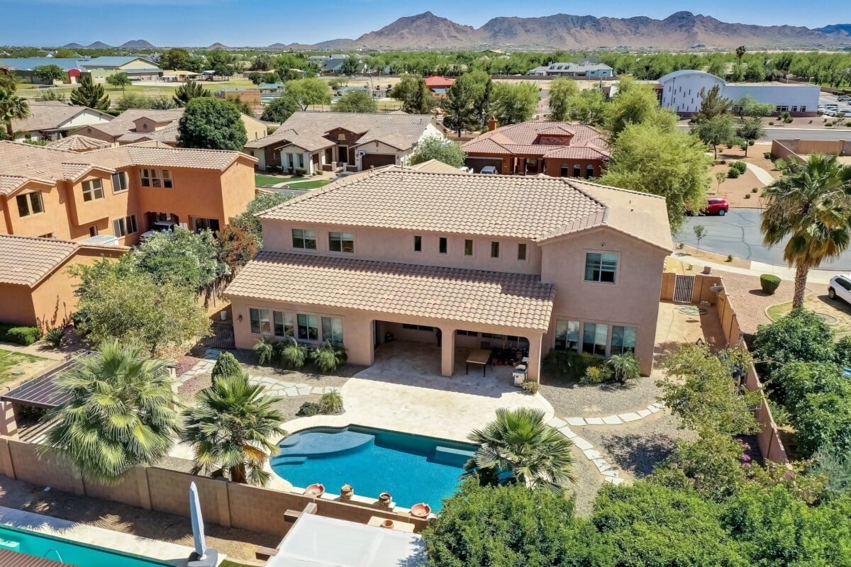 aerial view neighborhood in arizona