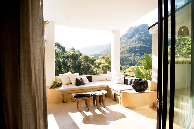 Exterior shot of balcony overlooking nature