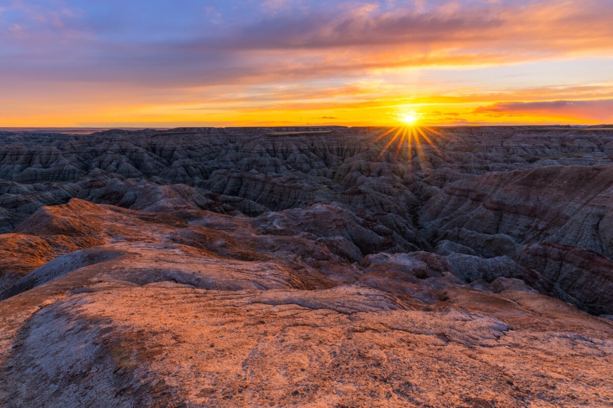 nature in south dakota at sunrise