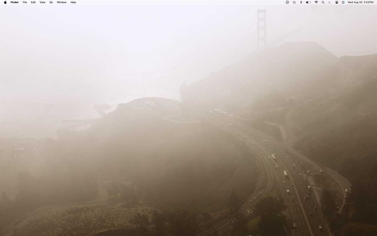 macOS Sonoma wallpaper: San Francisco Fog