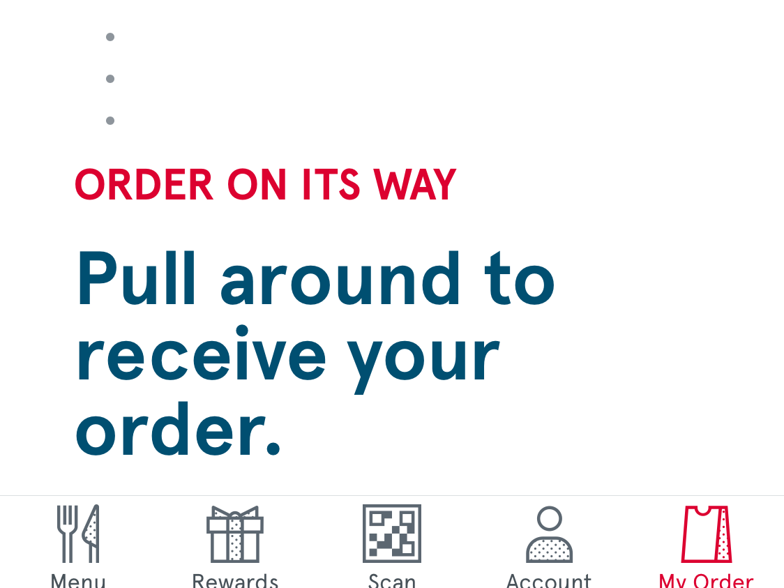 Chick-fil-A screenshot of mobile order