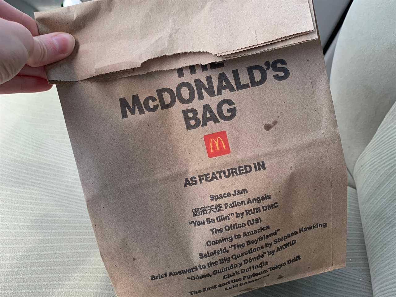 McDonald's bag of food