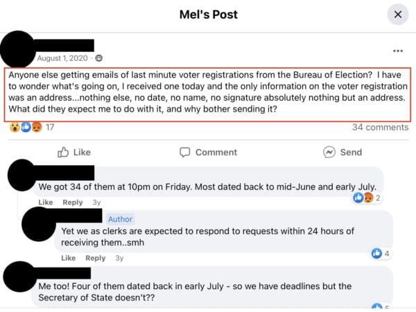 IT WAS NOT JUST GBI STRATEGIES! Multiple MI Clerks Reported Receiving Late Voter Registrations – Include Photos from MI SOS Jocelyn Benson’s Office Marked “PPE” – Delivered Only ONE Day Before Election – What’s Going On?