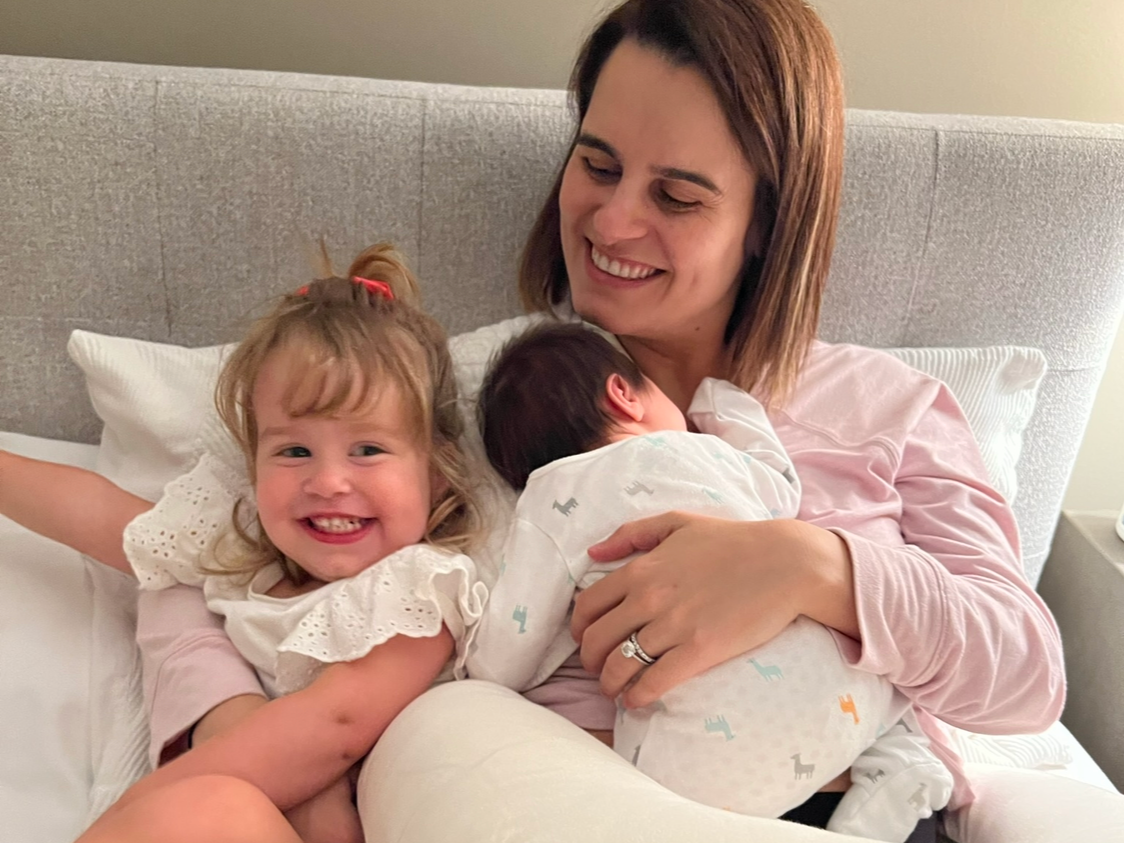 Sasha Kelemen with her daughters Olivia and Zoe.