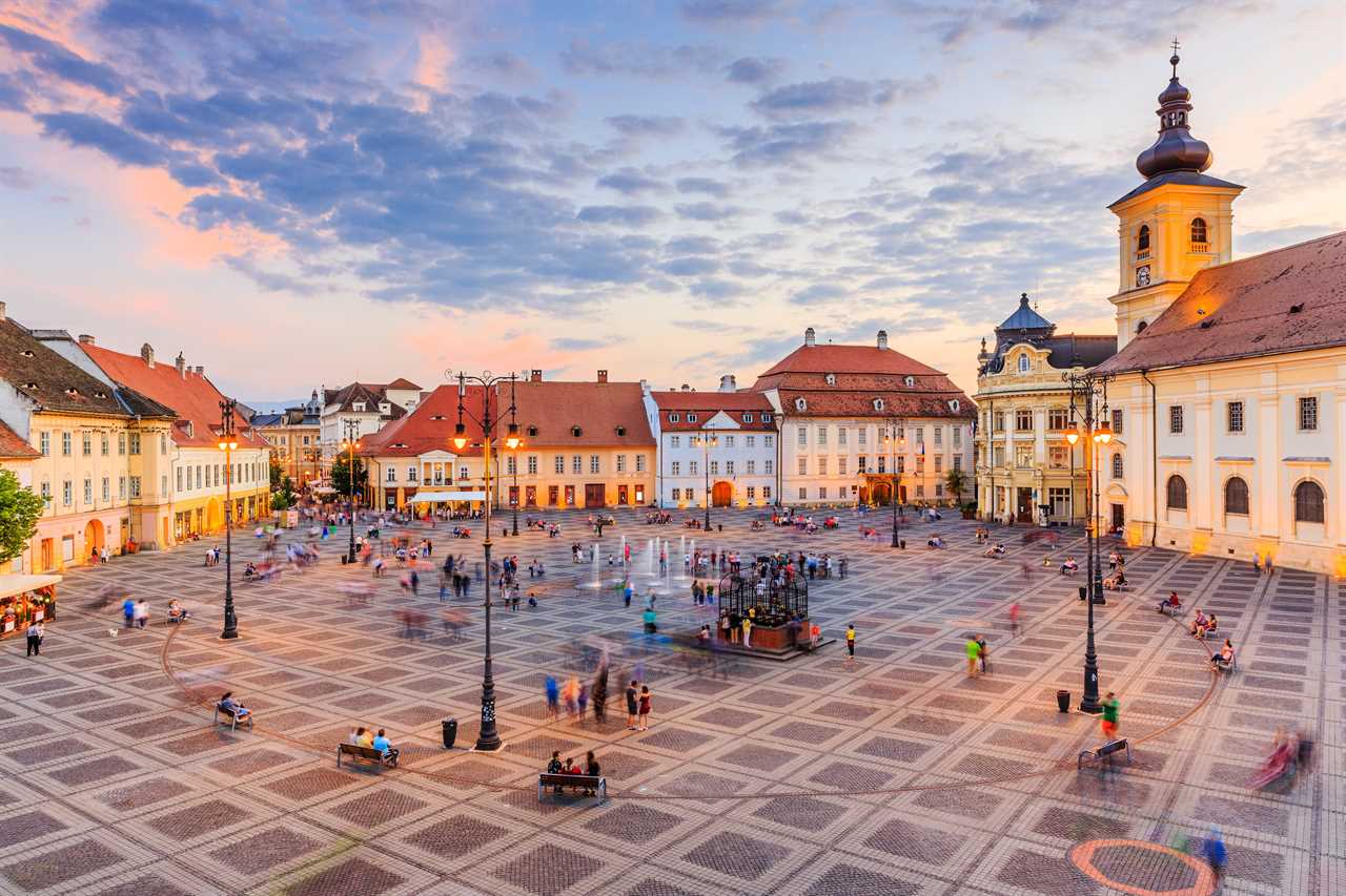 Sibiu, Romania townsquare.