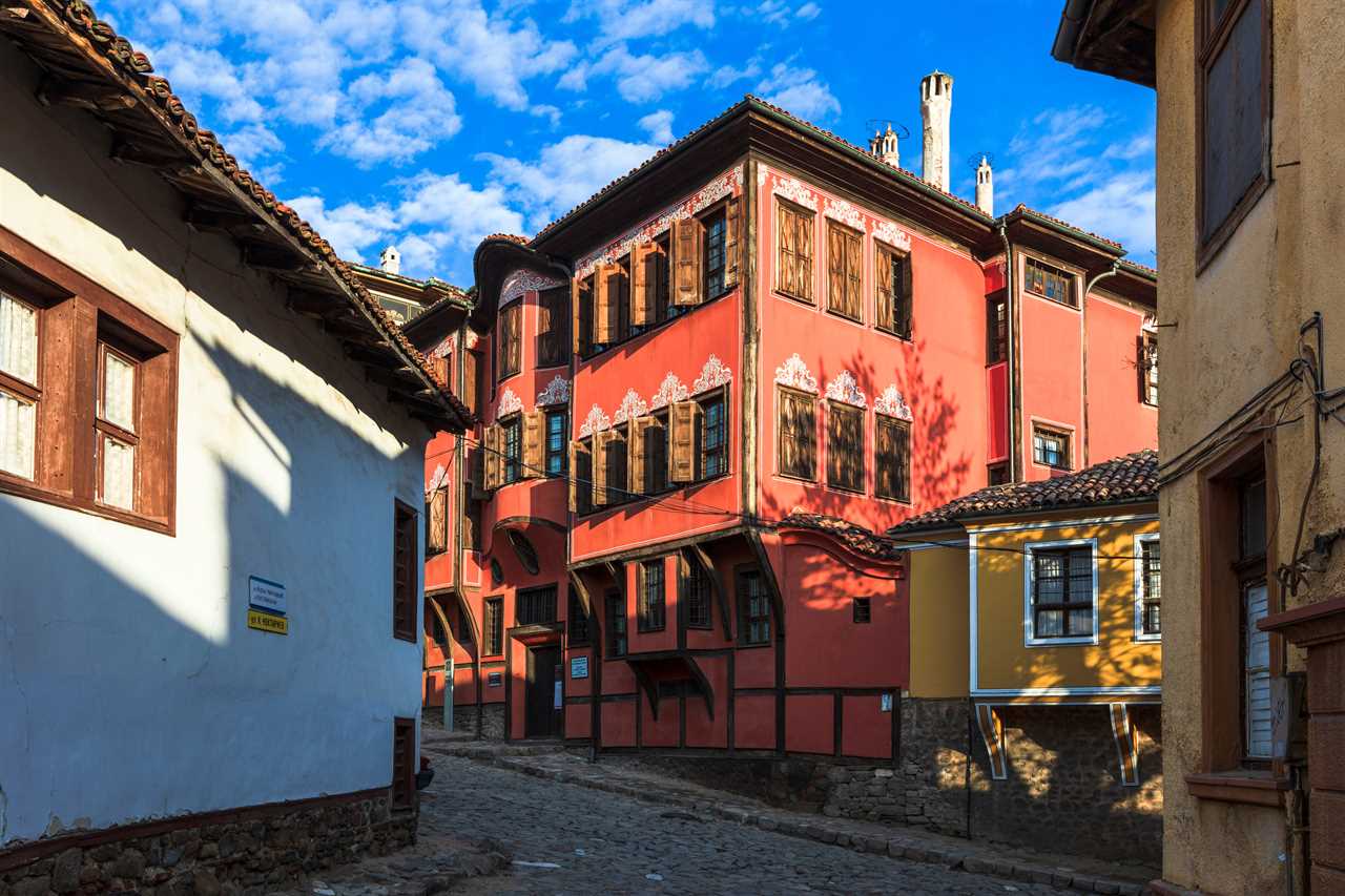 Houses in Plovdiv, Bulgaria.