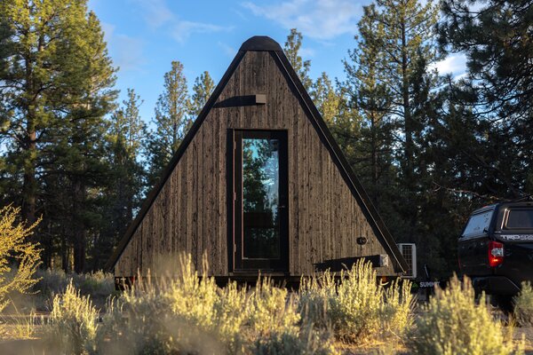 The cabins are entirely built from materials sourced in the United States.