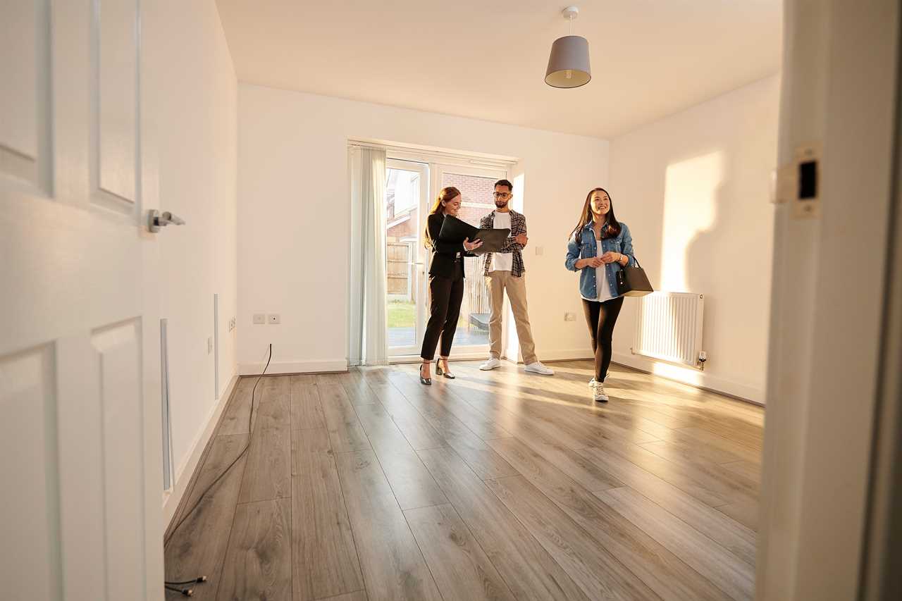 A couple touring a home