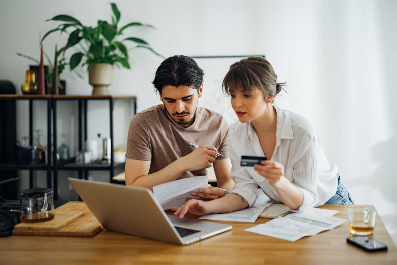 A couple discussing finances