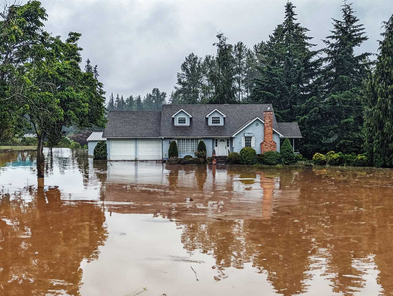 A home in a flood.