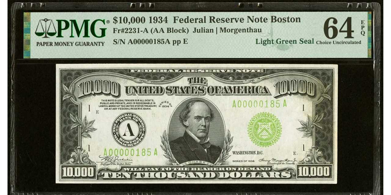 image of $10,000 bill