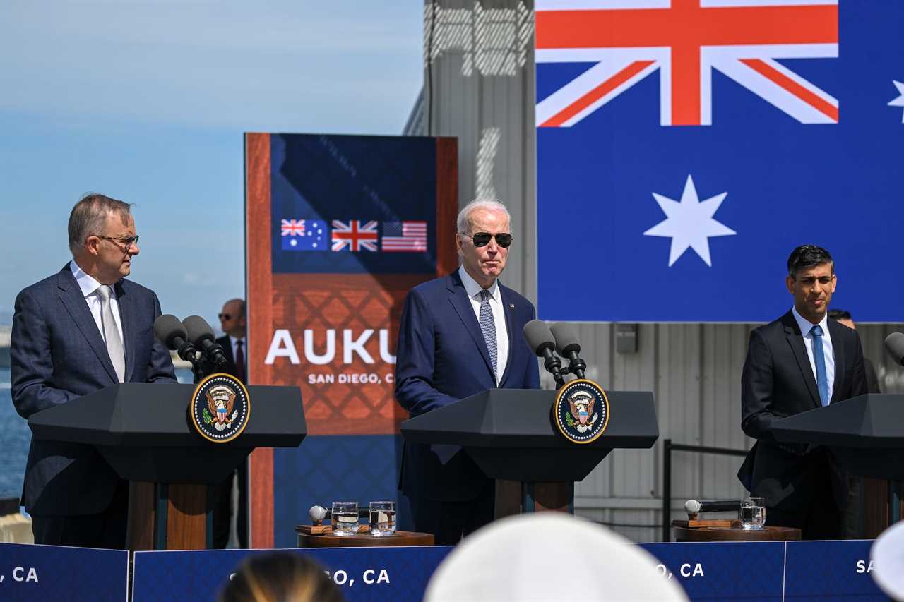 Biden Sunak Albanese AUKUS