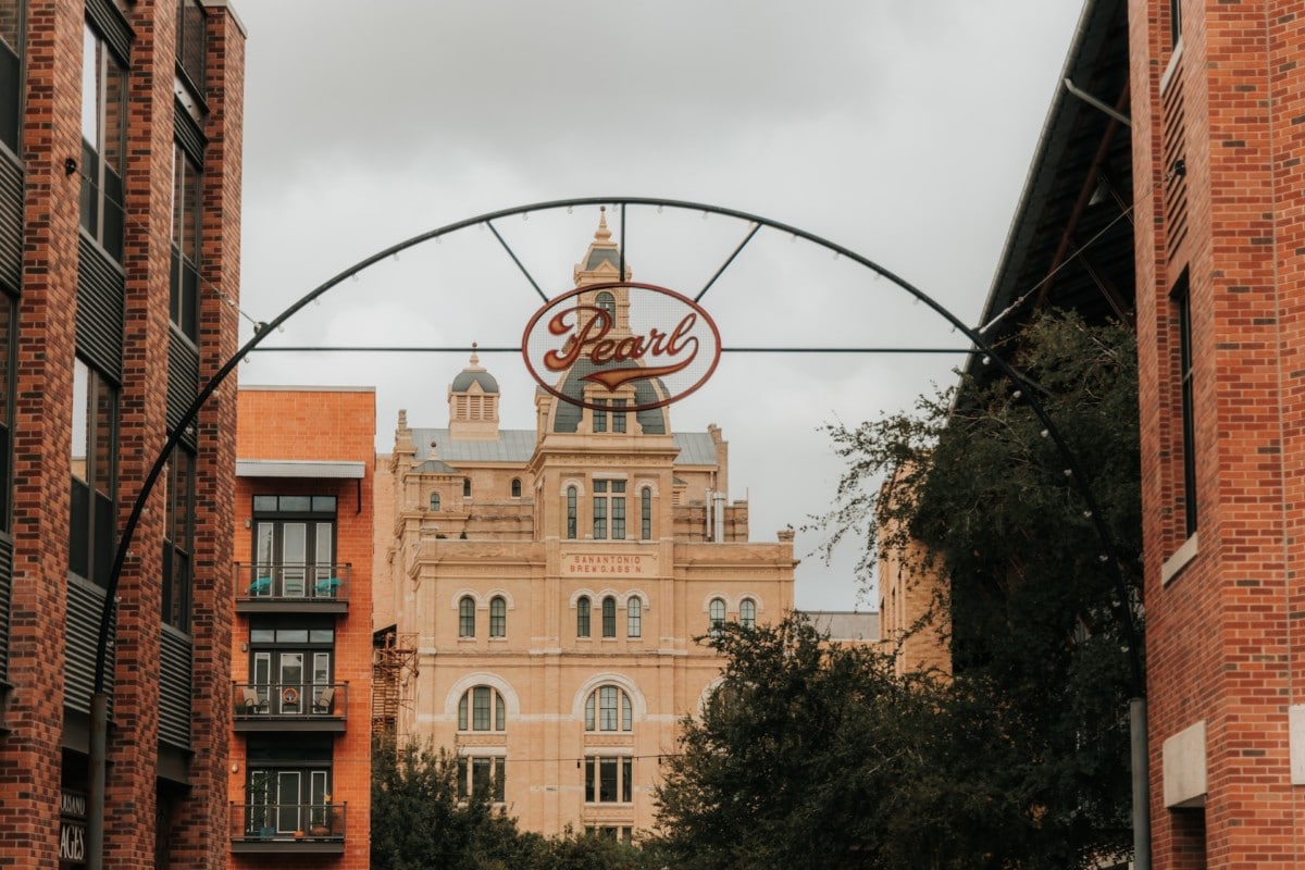 Sign for the San Antonio Pearl District