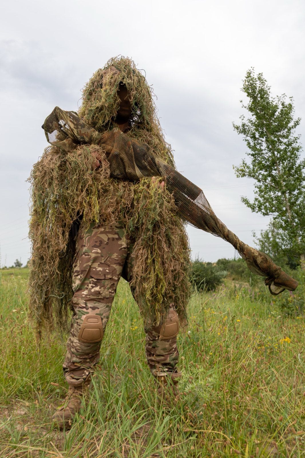 Camouflaged sniper in Ukraine.