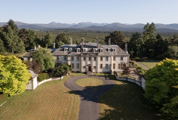 Set on 25 acres of well-manicured grounds, all within Cairngorm National Park, the 1914 estate is encapsulated by mature forest and picturesque mountain views.