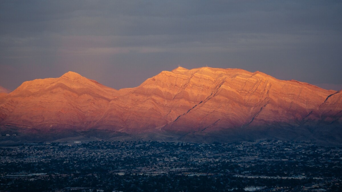 mountains overlooking suburban las vegas