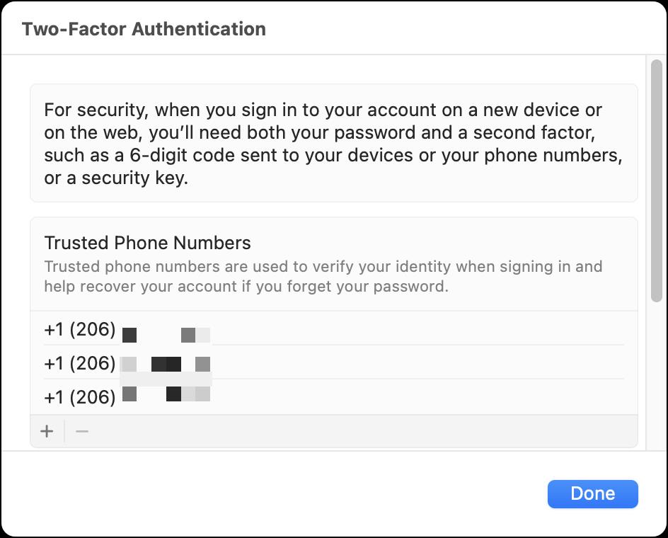 Apple trusted numbers