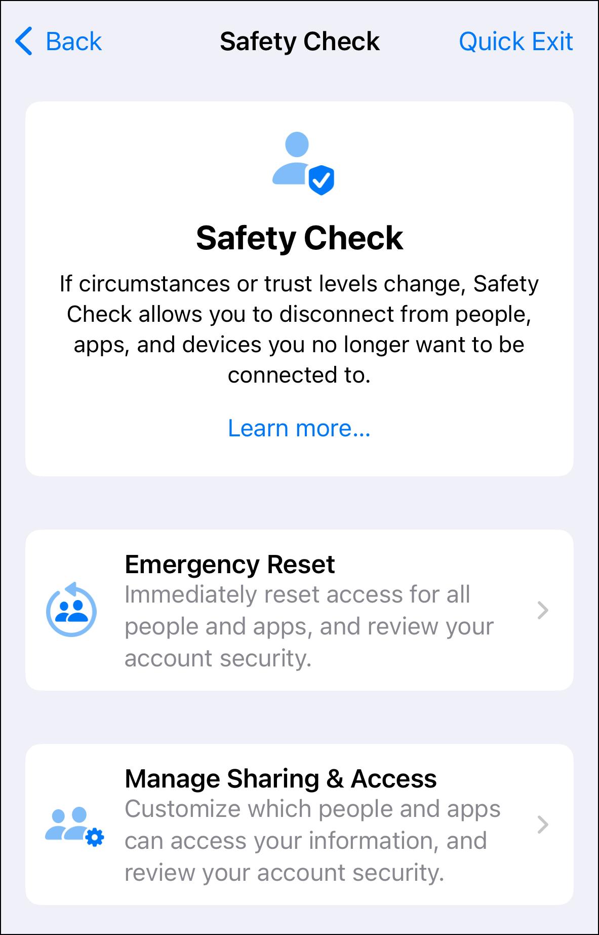 iOS Safety Check