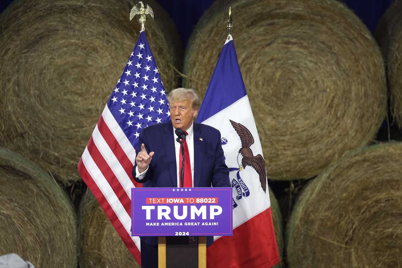 Former President Donald Trump at Iowa campaign