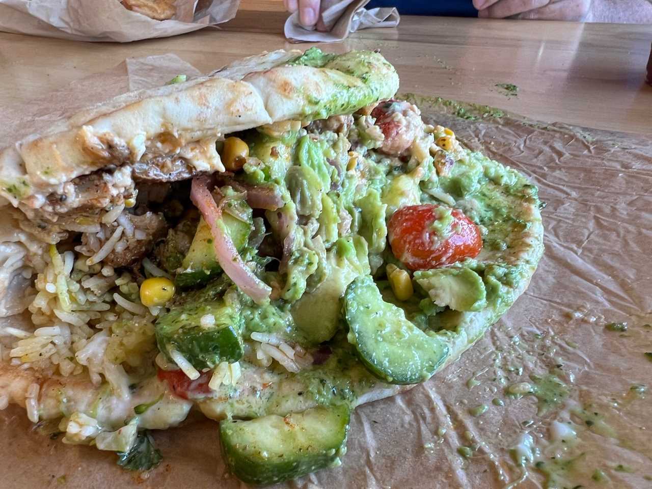 Cava's pita wraps are messy.