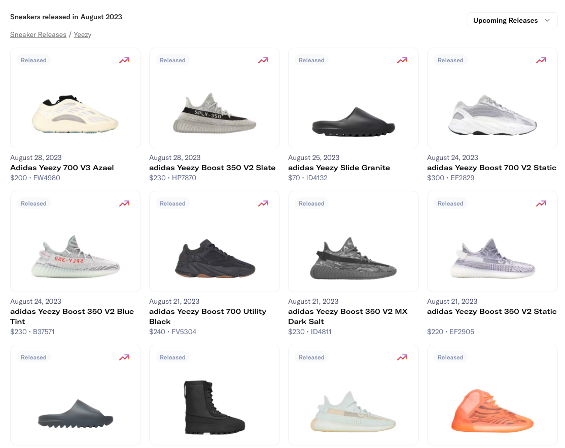 August Yeezy releases on Sole Retriever